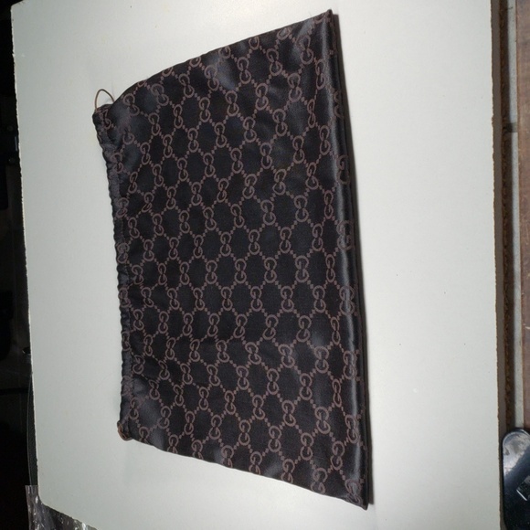 Gucci Silky Drawstring Dust Bag – Tan & Brown, Protective Luxury Storage Bag - Picture 4 of 11